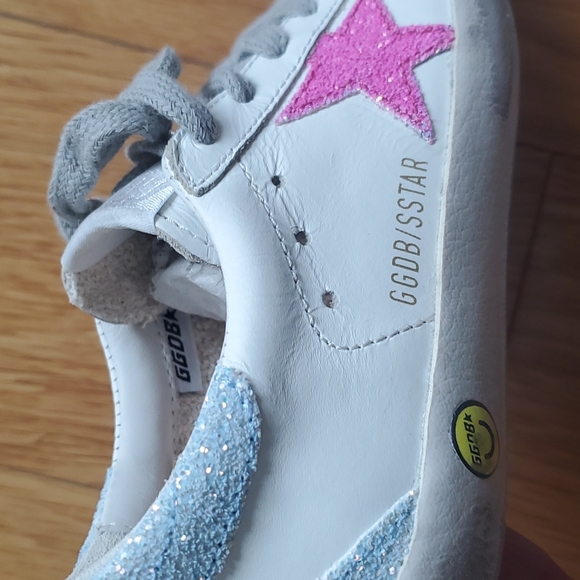 GOLDEN GOOSE PINK GLITTER STAR SUPERSTAR SNEAKERS KIDS -NEW - Picture 9 of 13